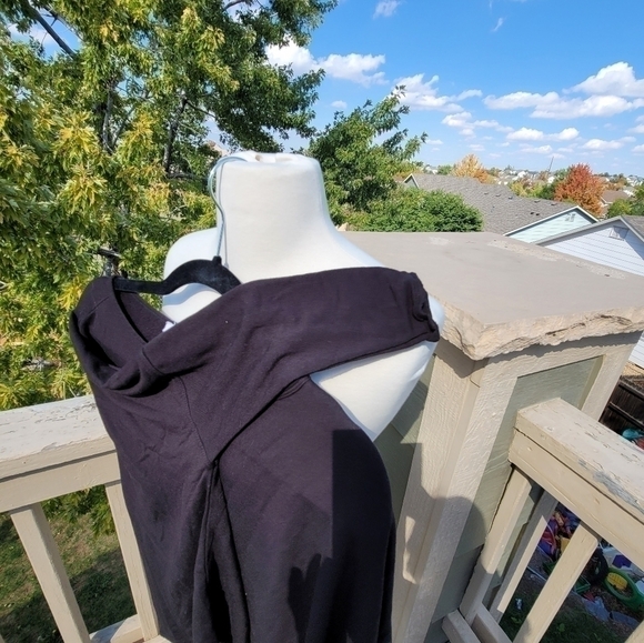 HELMUT LANG Bateau Neckline Long Sleeve Top in Black, sz Small - Picture 5 of 14